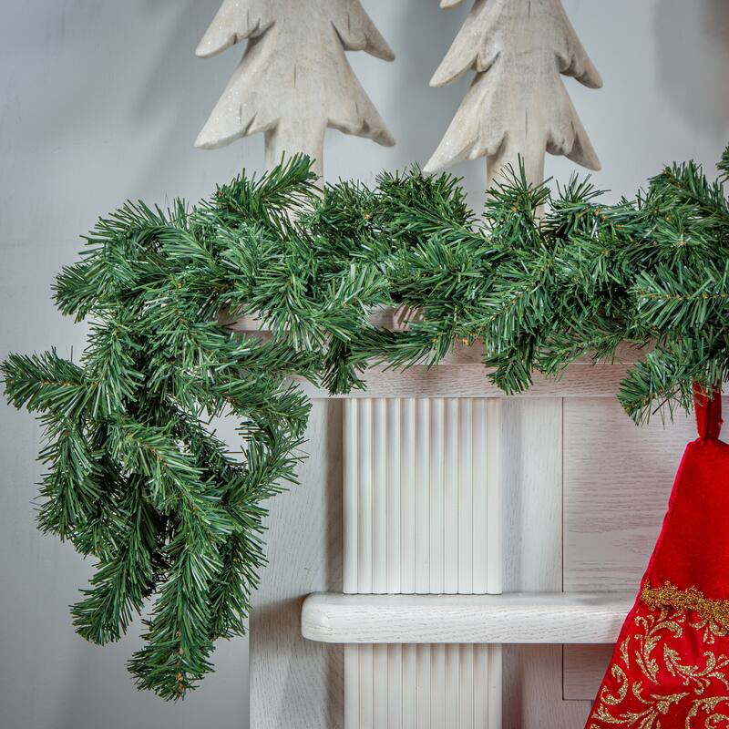 Set of 2 Christmas Holiday Balsam Pine Garland - Green