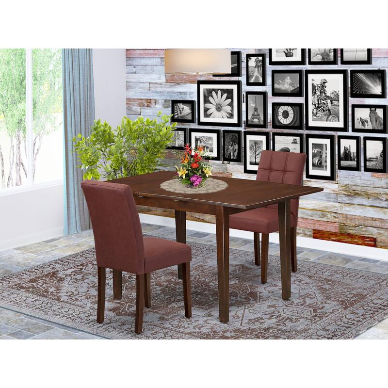 East West Furniture Dining Set Includes a Rectangle Dining Table and Chairs, Mahogany (Pieces Options) - PSAS3-MAH-26