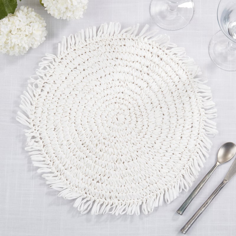 Rustic Raffia Fringe Placemat (Set of 4)