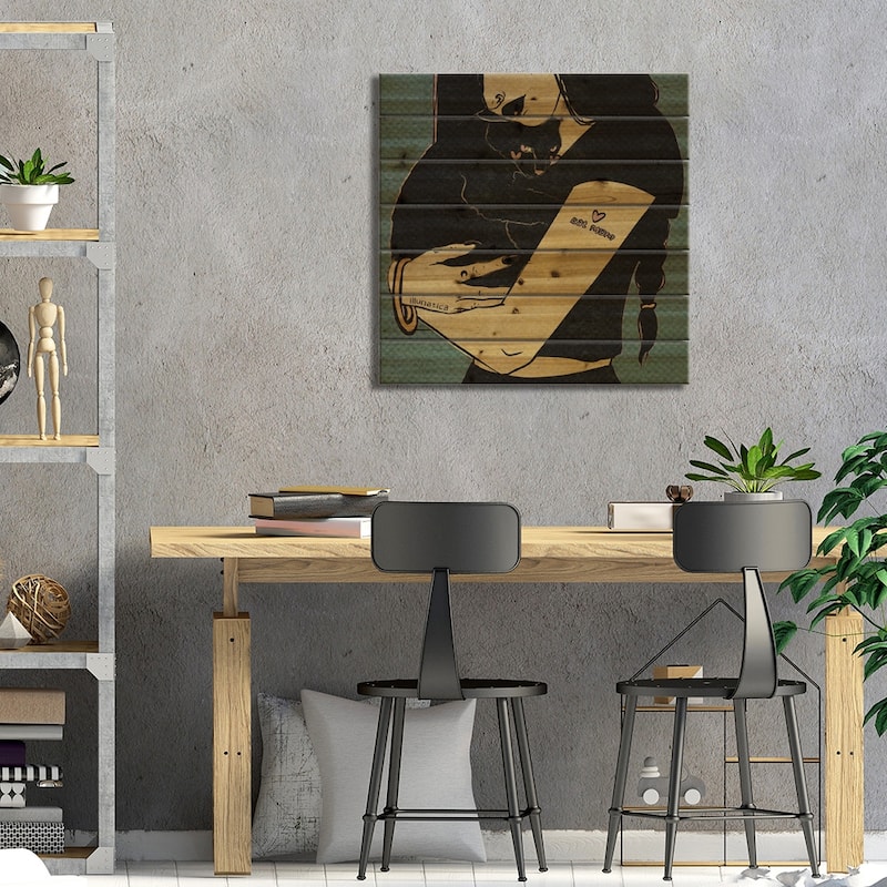 Cat Mum Print On Wood by Illunatica - Multi-Color
