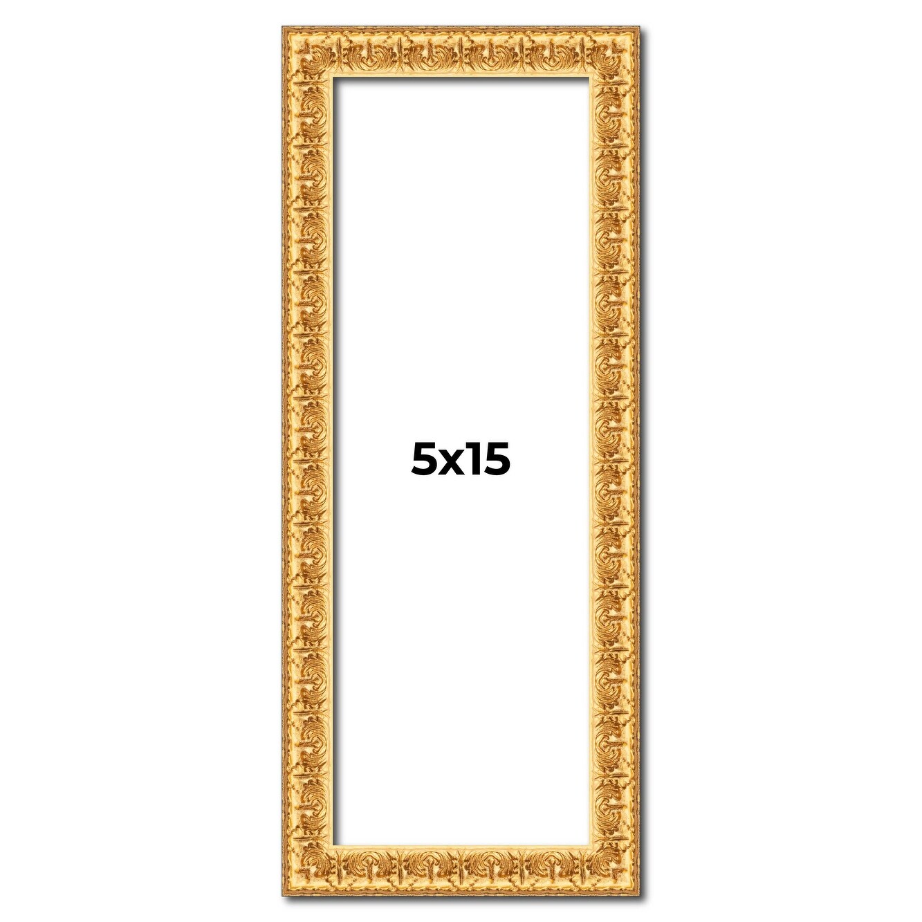5x15 In Frame Gold Real Wood Picture Frame Width 1 inches | Interior