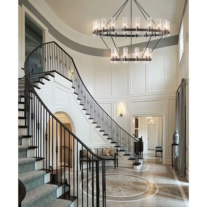 KAYLA 60in 30-Lights Gold Luxury Wagon Wheel Chandelier