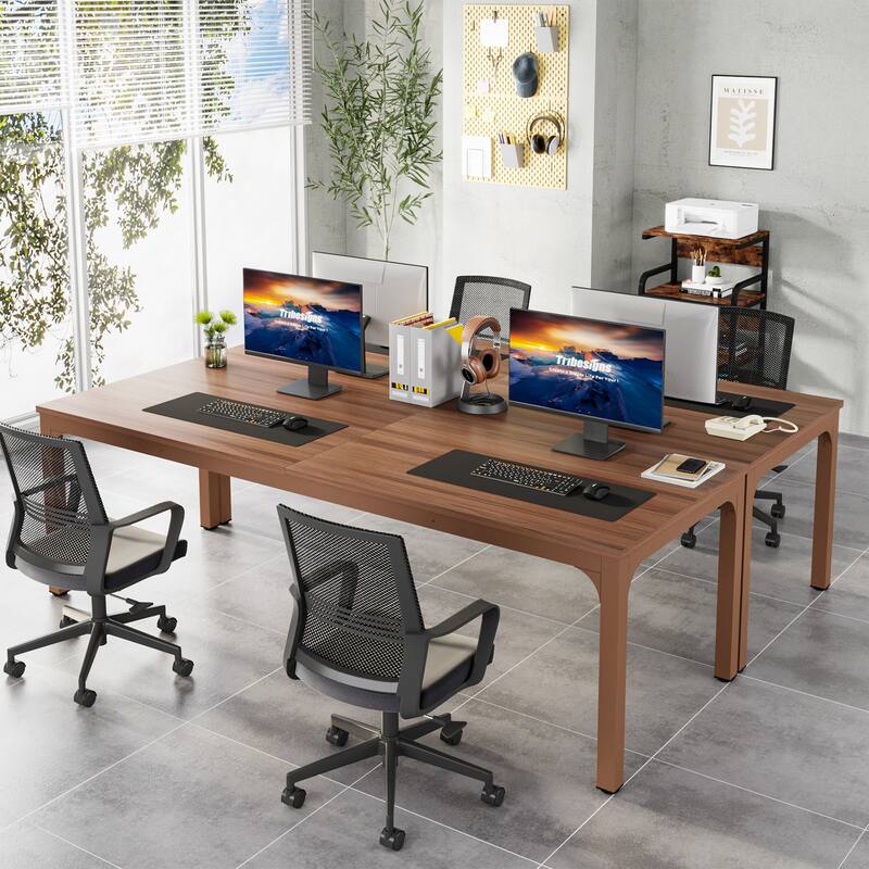 78.74-Inch Computer Desk with Metal Legs, Extra Long 2 Person Writing Desk for Home Office