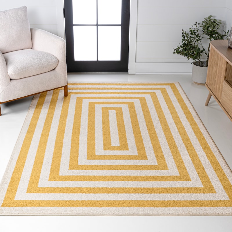 JONATHAN Y Olivier Modern Classic Mitre Stripe Brown/Ivory Rug