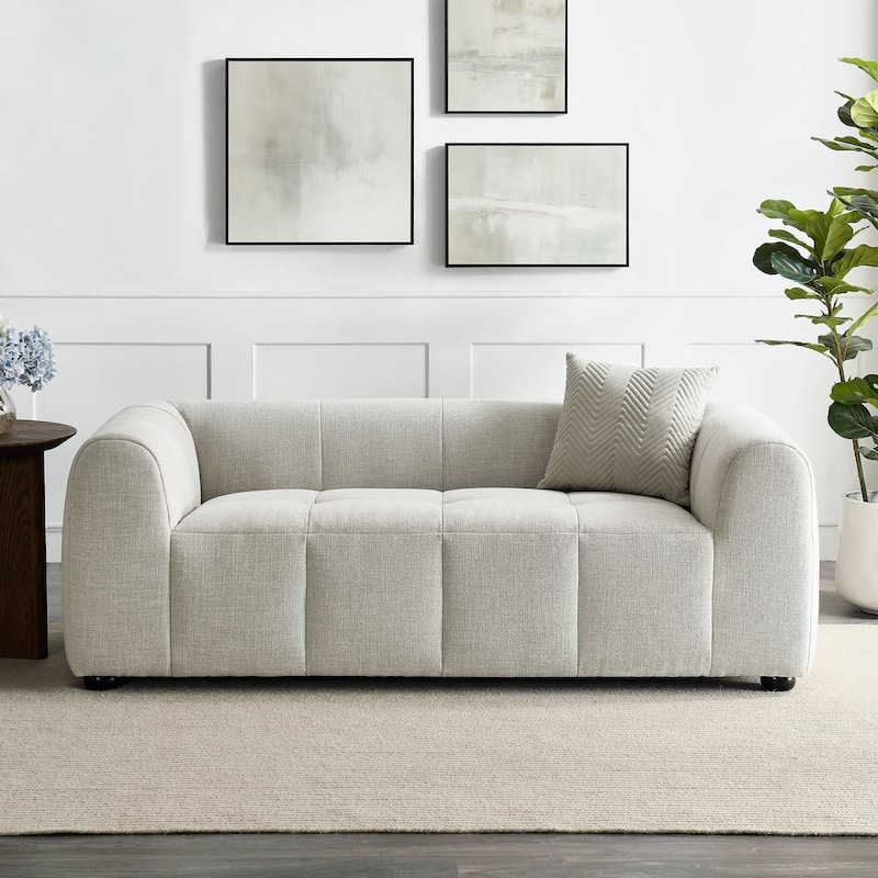 Liana Upholstered Fabric Loveseat - Linen