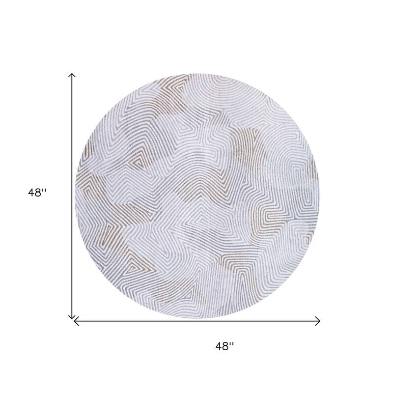 Hedu Geometric Abstract Modern Non Skid Woven Area Rug By HomeRoots - 48' X '48' X '0.2