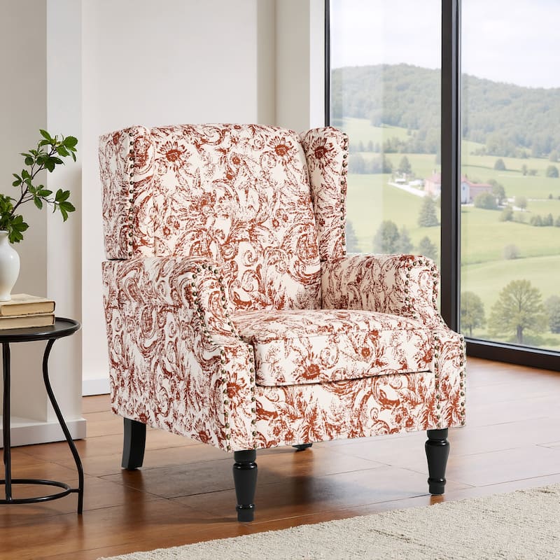 Patterned Upholstered Accent Chair for Living Room