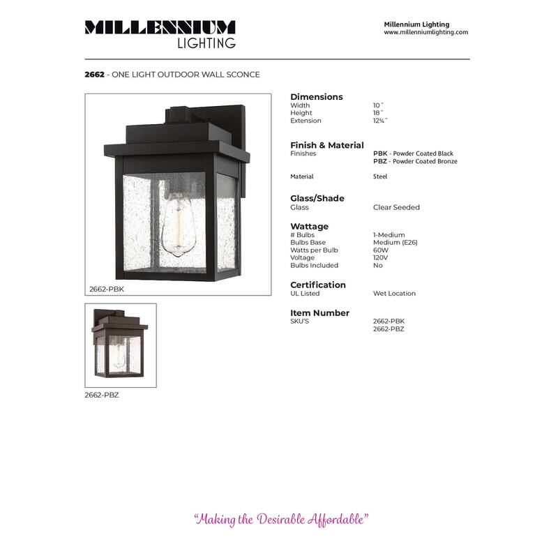 Belle Chasse 1 Light Outdoor Wall Sconce