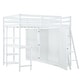 preview thumbnail 19 of 24, All-in-one Loft Bed with Desk, Storage Shelves and Wardrobe, Full Size