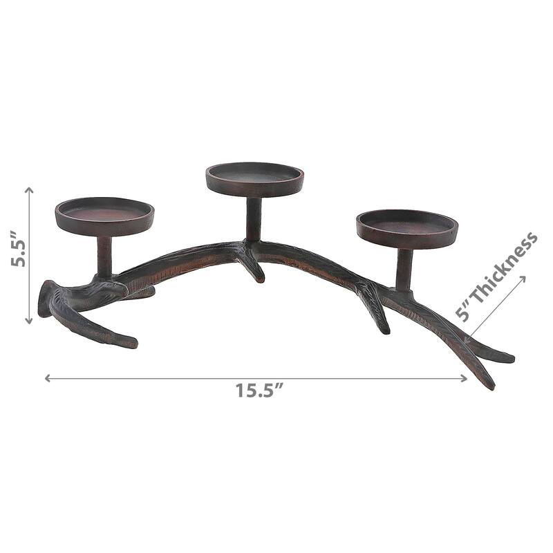 Christmas Antler Stand With 3 Pillar Holder - N/A