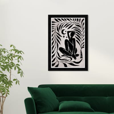 Wynwood Studio Prints Astronomy and Space Under The Moonlight Black and Light Gray Bohemian & Eclectic Wall Art Canvas Print