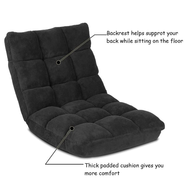 Costway Adjustable 14 Position Floor Chair Folding Lazy Gaming Sofa Overstock 27220733
