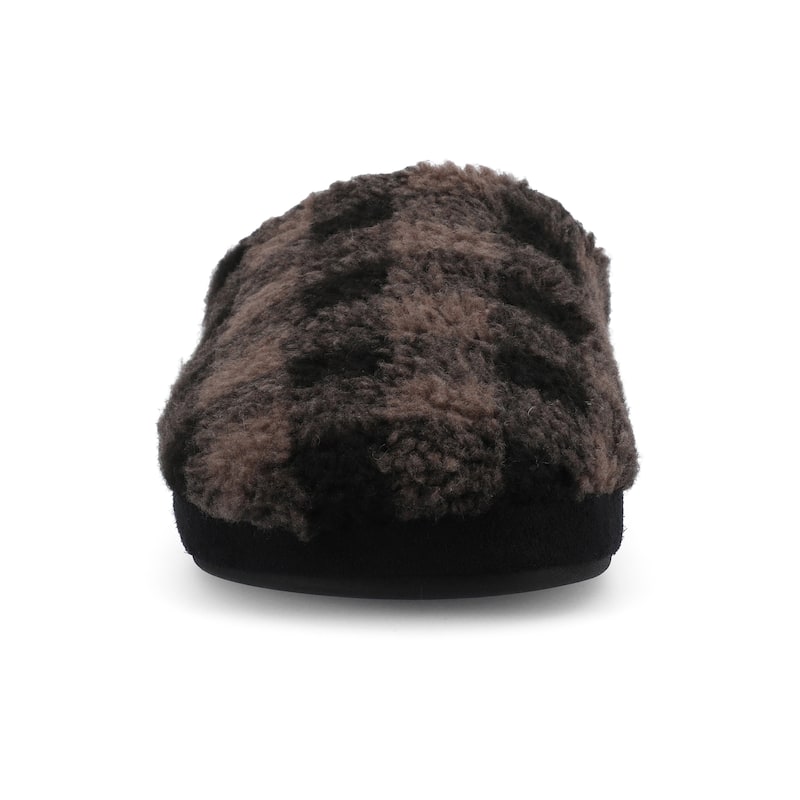 Vance Mens Roland Fleece Shearling Slide Slipper - Black - Extra Large