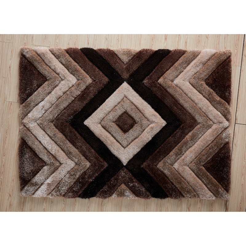 Mateos Shag Collection Geometric Area Rug