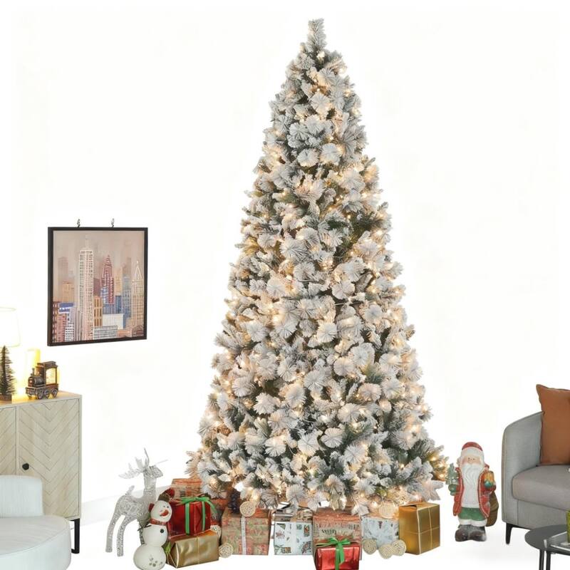9 ft Artificial Christmas Tree with 750 Clear Lights for Home /Office /Holiday