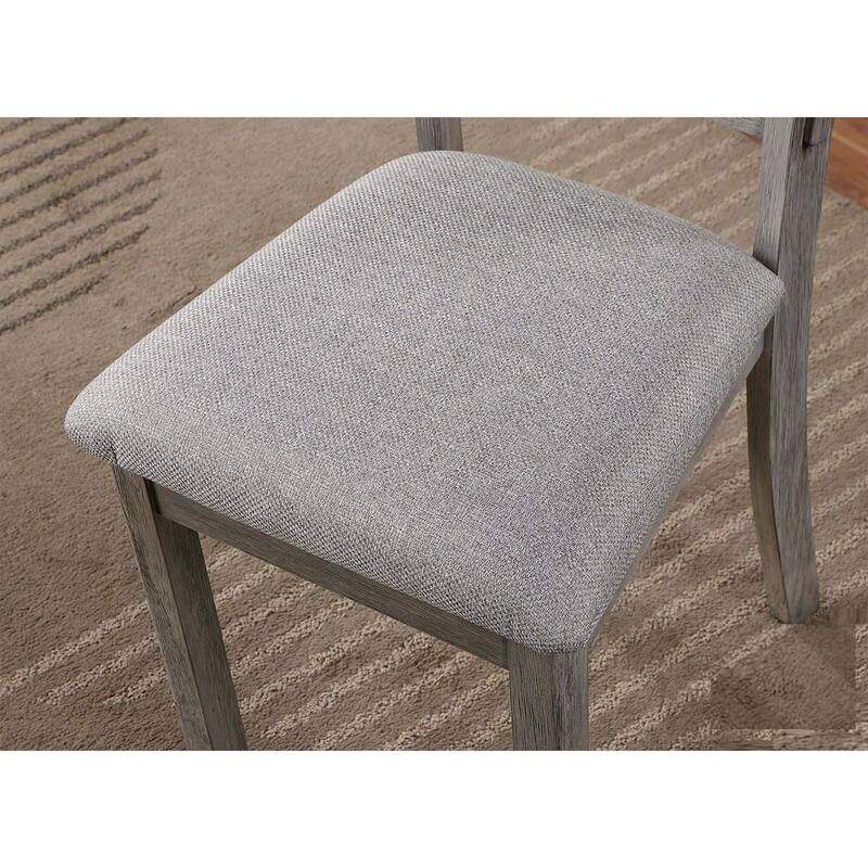 Gray Color Dining Chairs Padded Seat Set of 2pc