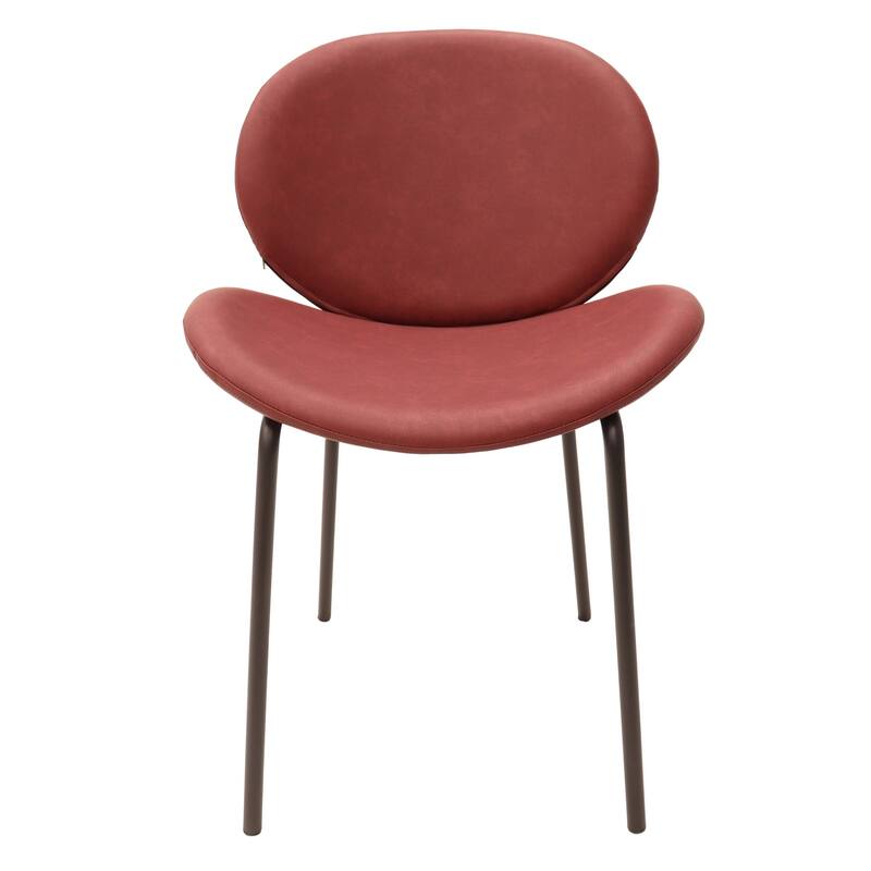 Leather Dining Side Chair with Powder-Coated Iron Legs Servos Series