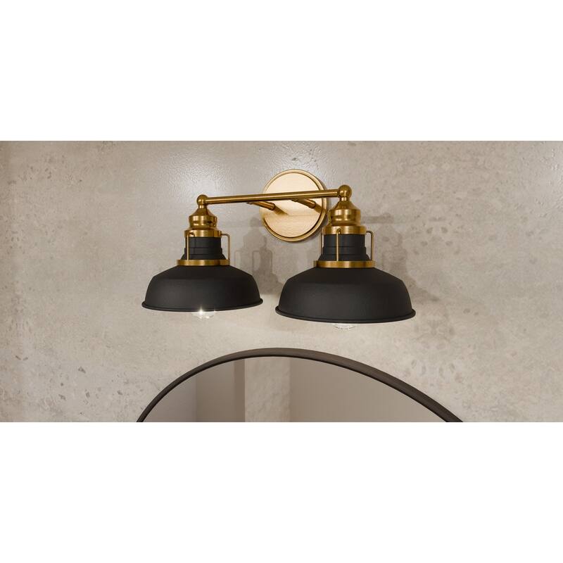 Huxley 2-Light Aged Brass Bath Light