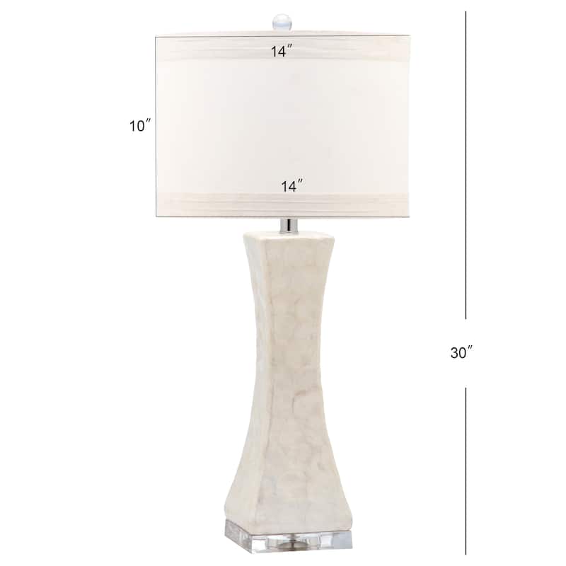 SAFAVIEH Lighting 30.5-inch White Shelley Concave Table Lamp (Set of 2).