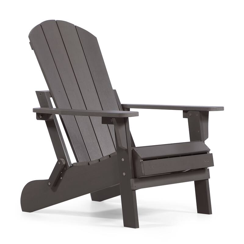 Seaton Folding Poly Adirondack Chair with Pull-out Ottoman, Set of 2