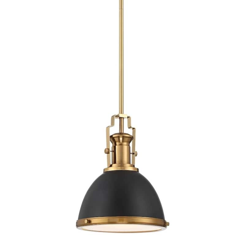 Black Burnished Mini Pendant Light 9 3/4" Modern Bowl Fixture - 9" x 22"