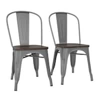 Set Of 4 Stackable Bistro Cafe Dining Chair Metal Frame And Wood Seat See Descriptions See Descriptions Overstock 30637252