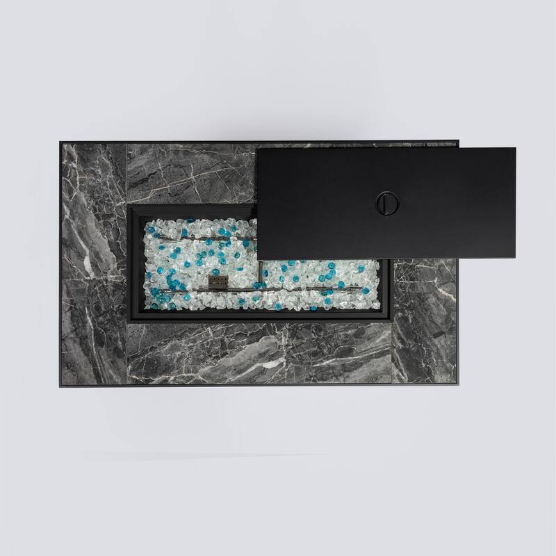 GDFStudio - Bella 44" Outdoor Propane Fire Pit Table with Ceramic Tile Top and Lid
