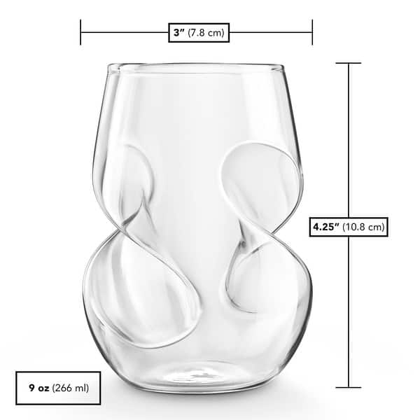 Final Touch Set of 4 Conundrum Stemless White Wine Glasses - 9 oz