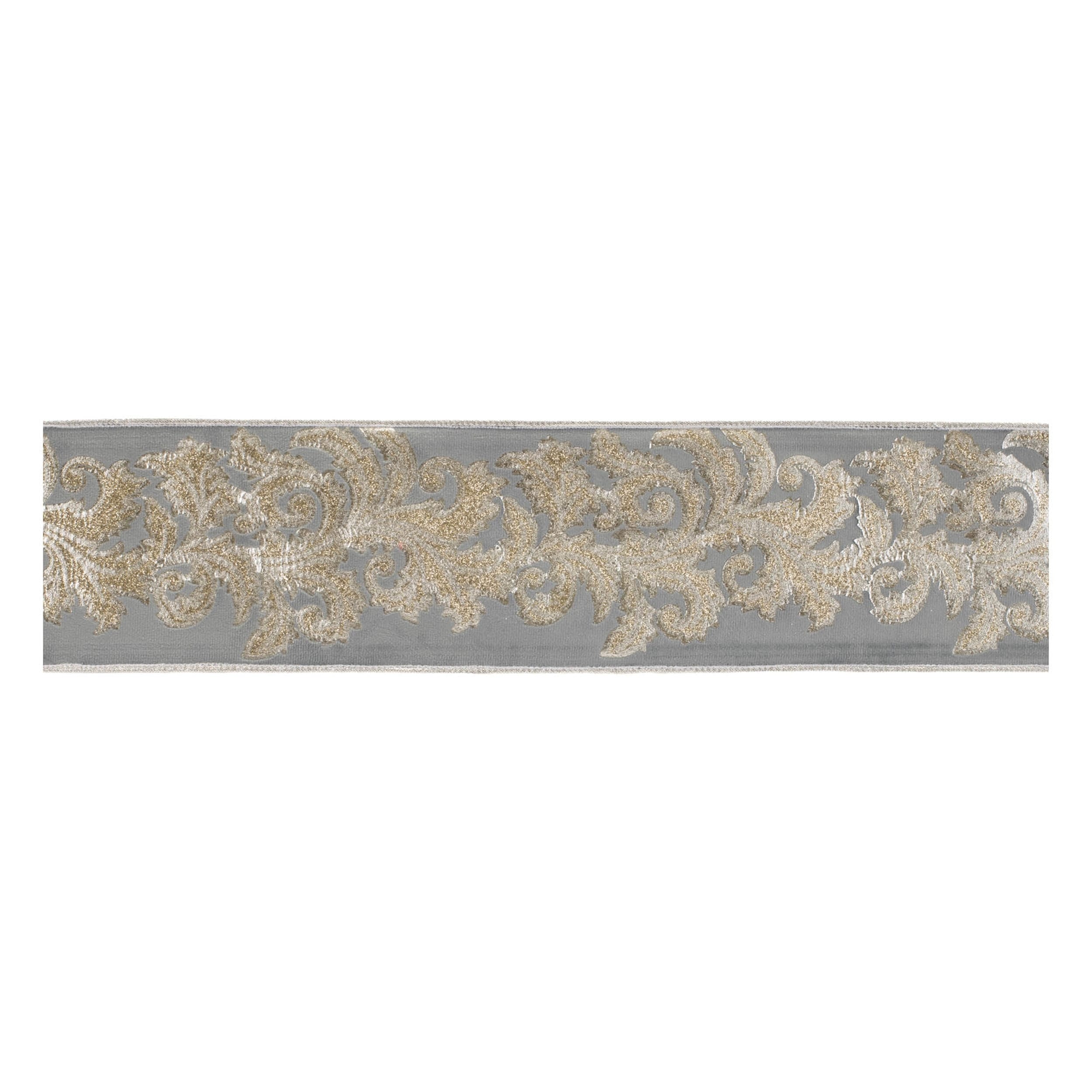 Embroidered Damask Wired Ribbon 4" x 5 Yds.