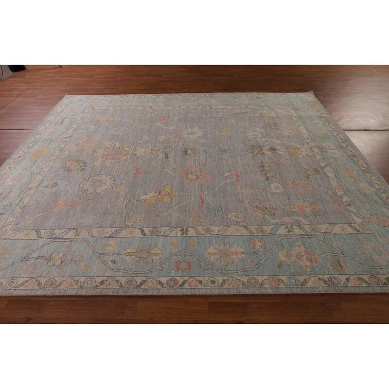 Oushak Turkish Area Rug Vegetable Dye Hand-Knotted Wool Carpet - 8'0" x 10'0"