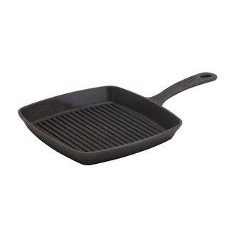 Mainstays 10-Inch Square Cast Iron Grill Pan – Pre-Seasoned, Black, Induction Compatible