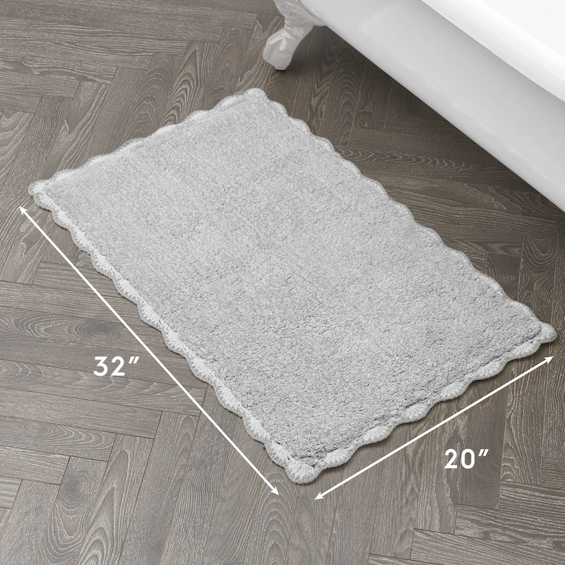 Laura Ashley Heathered Crochet Border Bath Rug