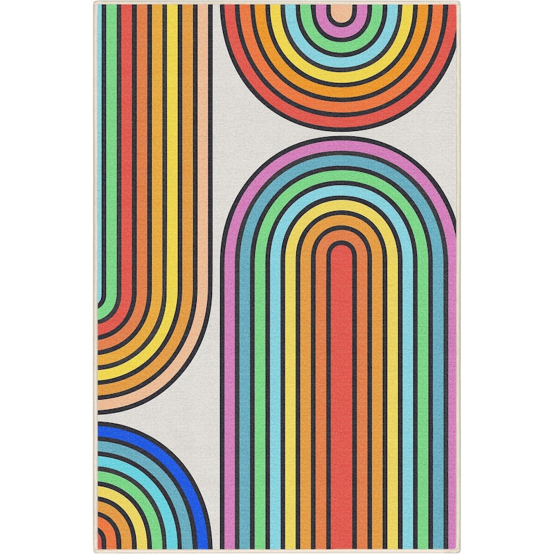 Well Woven Crayola Modern Geometric Stripes Dining Bedroom Playroom Rug