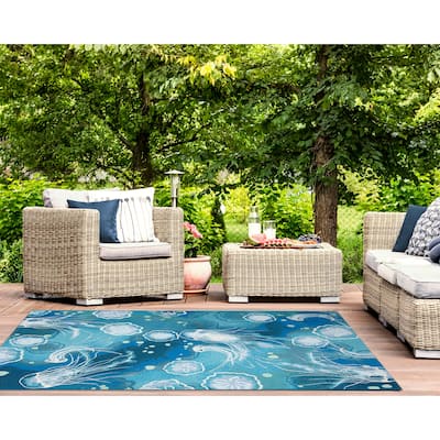 Liora Manne Marina Jelly Fish Indoor/Outdoor Rug