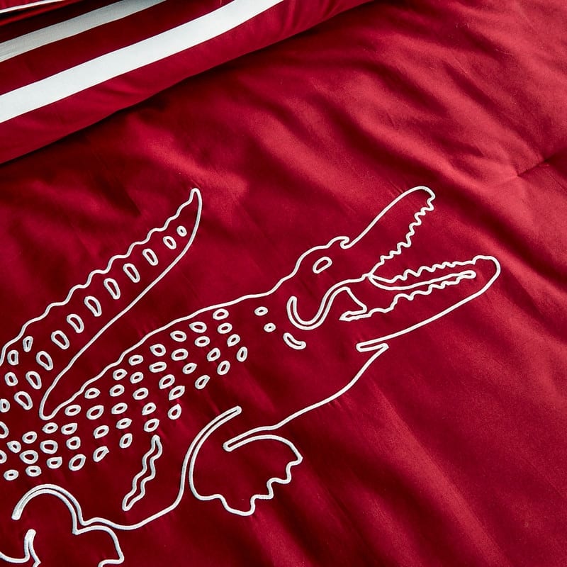 Lacoste Embroidered Big Croc Cotton Comforter Set