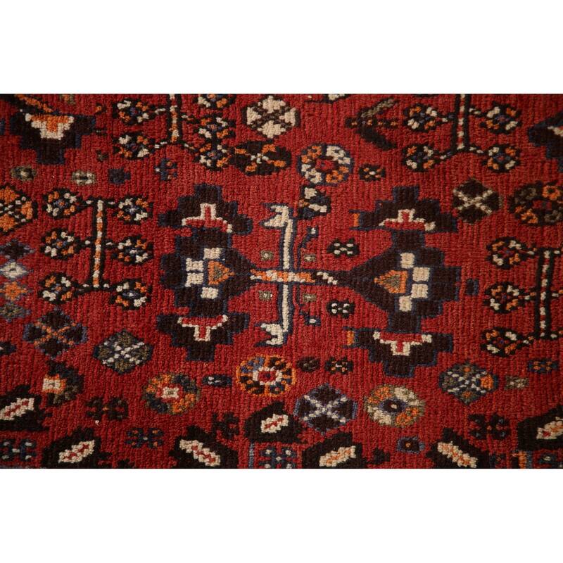 Traditional Orange Shiraz Persian Vintage Rug Handmade Wool Carpet - 5'10"x 9'5"