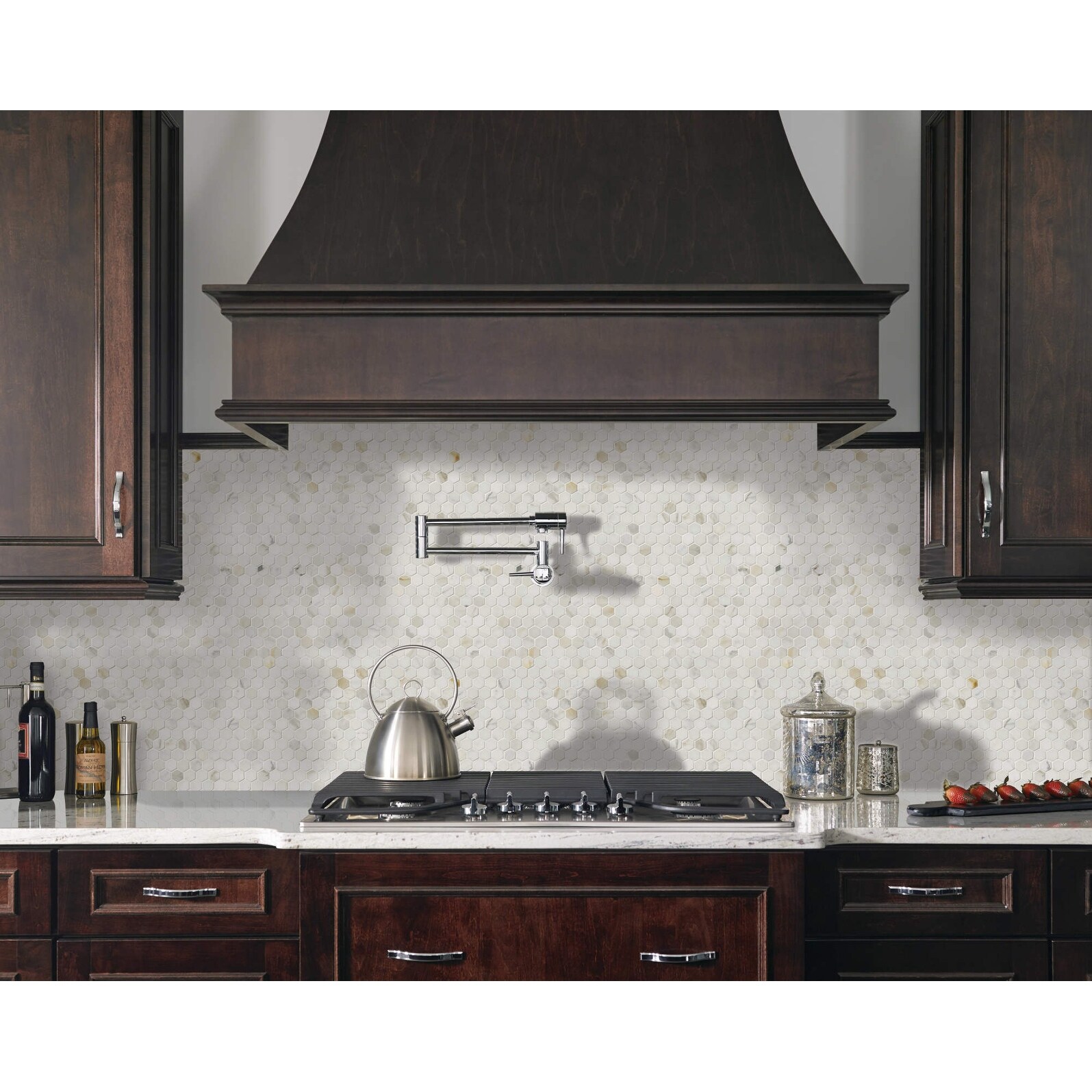 Shop Msi Calagold 2hex Calacatta Gold 2 X 2 Hexagon Mosaic Wall Tile White Overstock 27674134