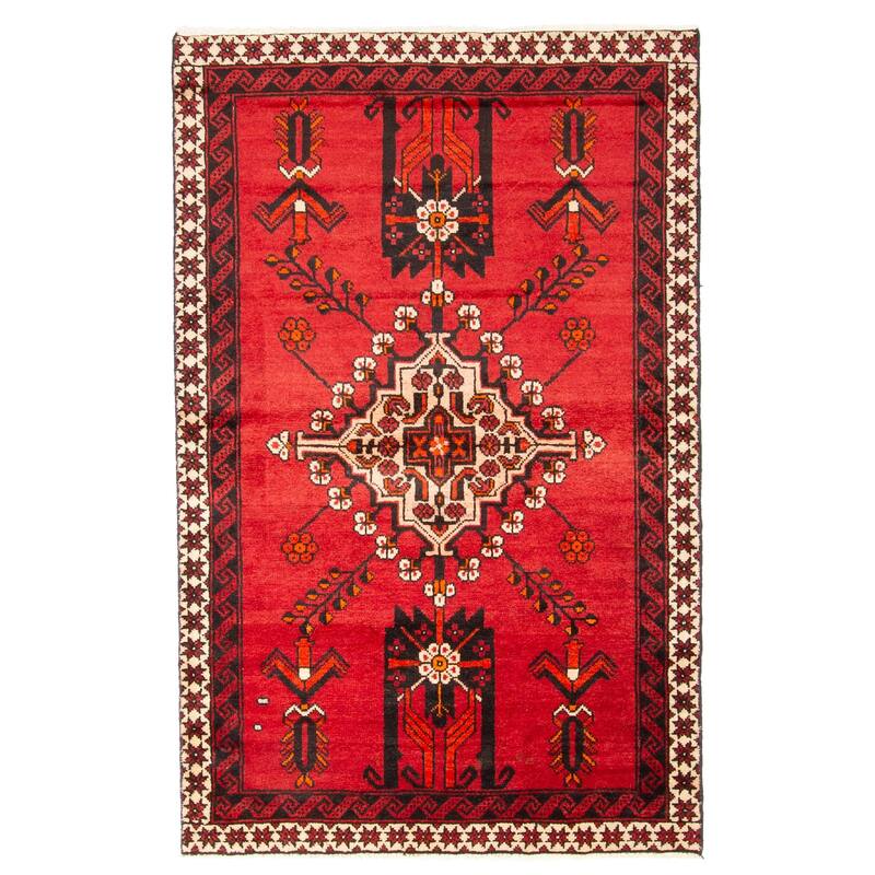ECARPETGALLERY Hand-knotted Andelz Red Wool Rug - 3'10 x 6'1