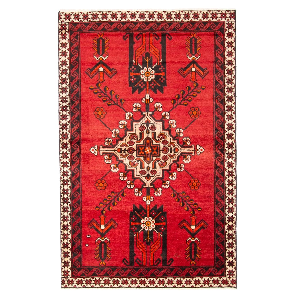 ECARPETGALLERY Hand-knotted Andelz Red Wool Rug - 3'10 x 6'1