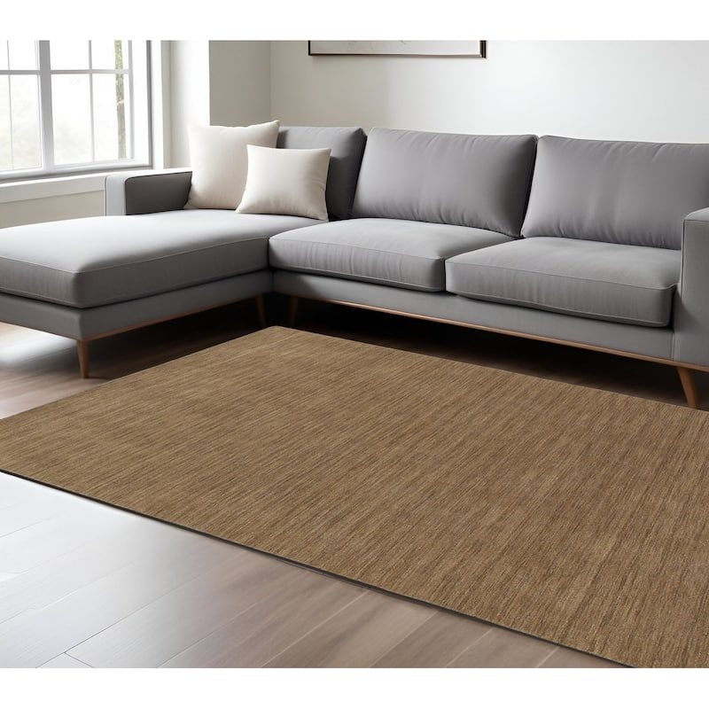 HomeRoots Solid Color Modern Rectangle Area Rug - 120.08 in. x 96.06 in. x 0.59 in. - Brown - 120.08 in. x 96.06 in.  x 0.59 in. - Rectangle
