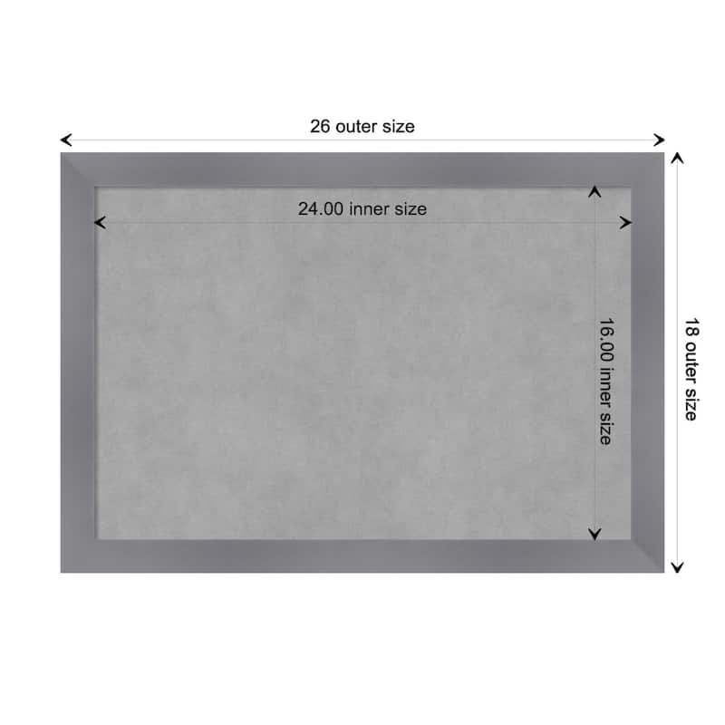 Amanti Art Edwin Grey Framed Magnetic Board - Board Size 24x16