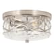 2-Light Flush Mount Glass Ceiling Light with Metal Frame - N/A - Brushed Nickel