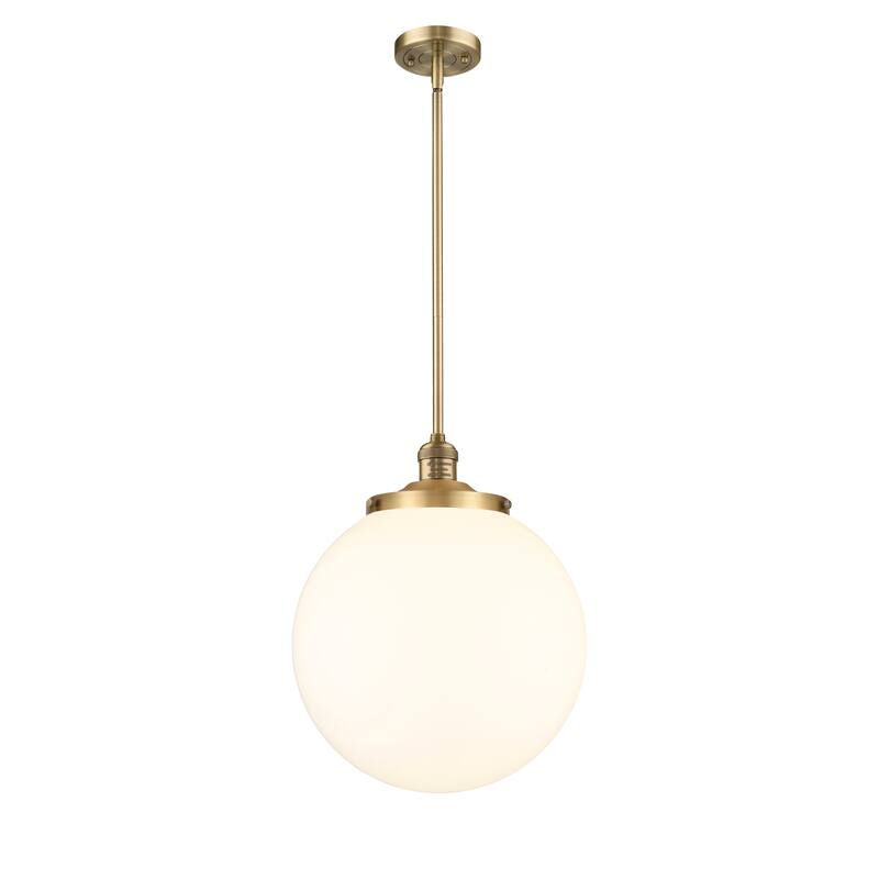 Innovations Lighting Franklin Restoration Beacon - 1 Light 14" Pendant - Brushed Brass/Matte White