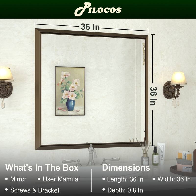 Bathroom Mirrors Wall Mounted Rectangle Vanity Cosmetic Makeup Mirror