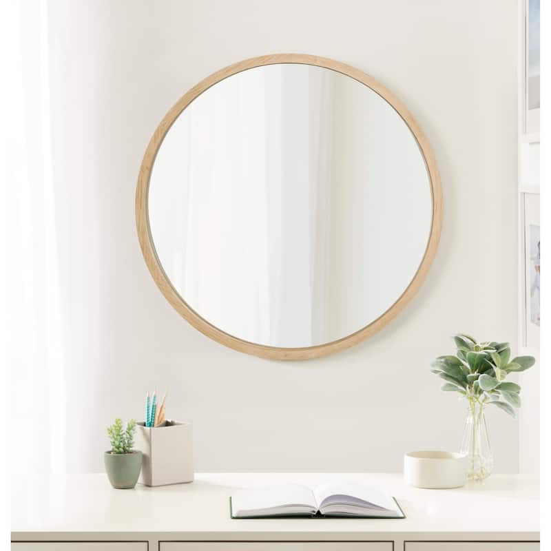 Kate and Laurel Occonor Wood Round Mirror