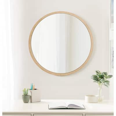 Kate and Laurel Occonor Wood Round Mirror
