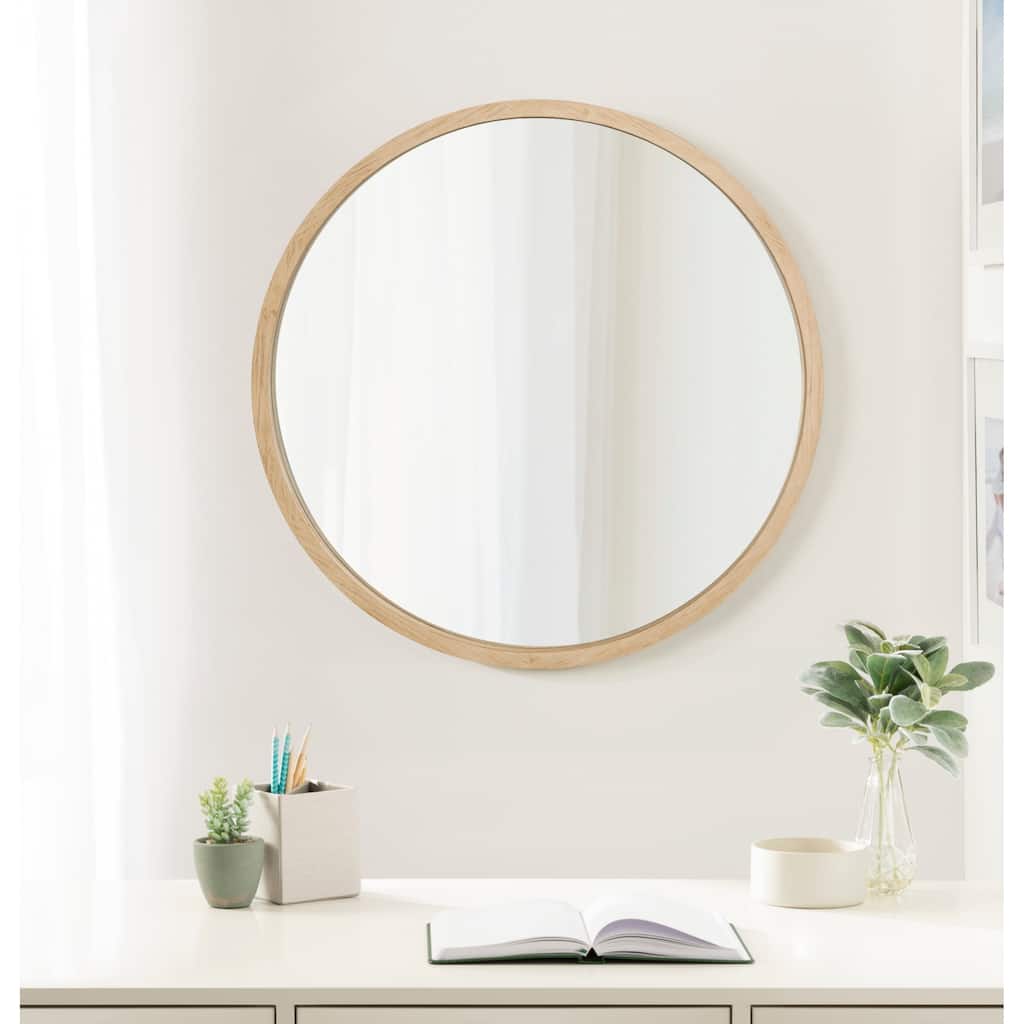 Kate and Laurel Occonor Wood Round Mirror