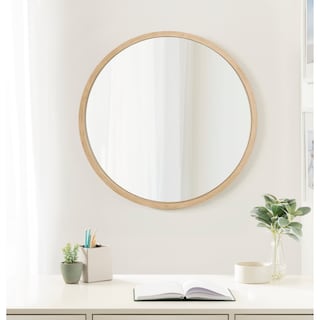 Kate and Laurel Occonor Wood Round Mirror