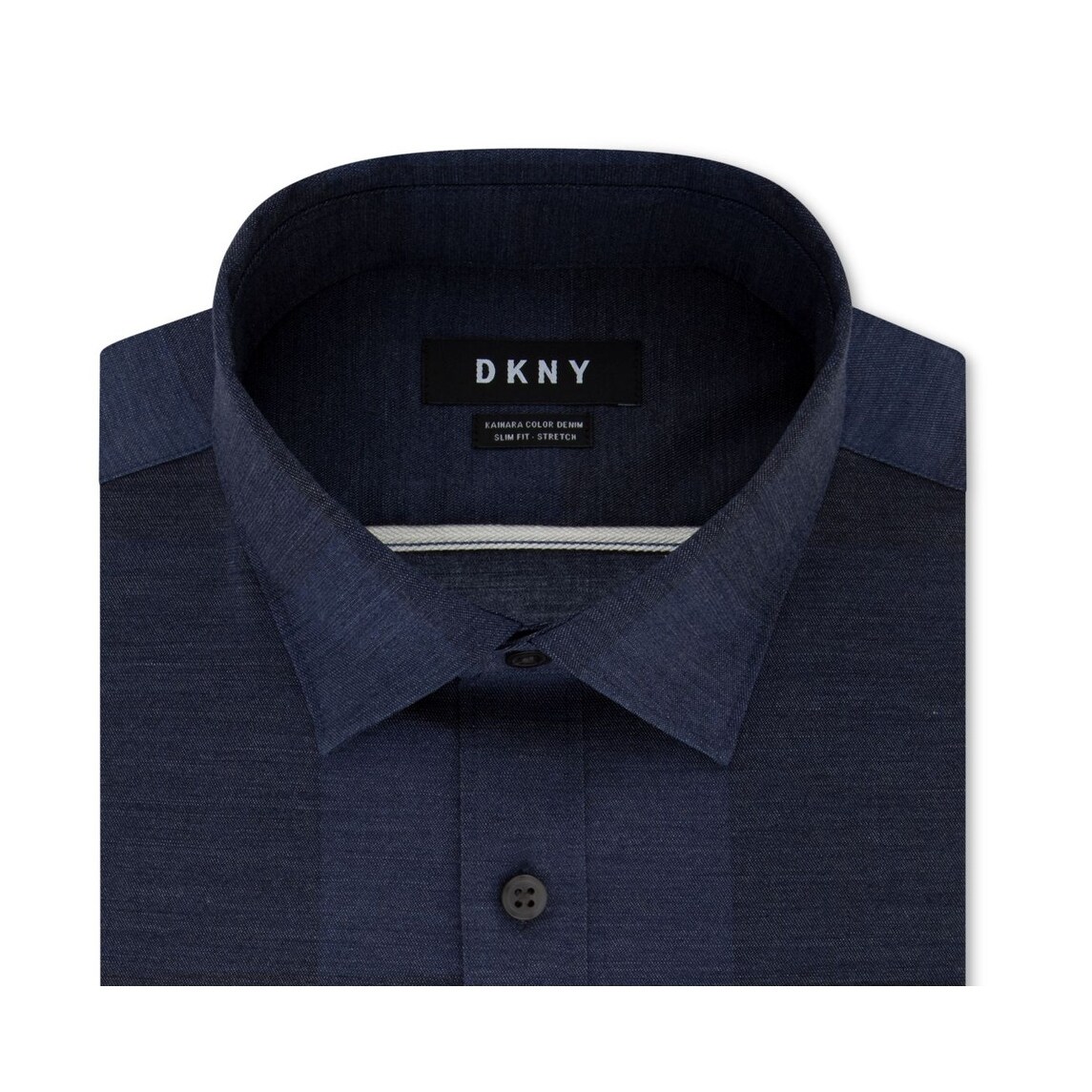 DKNY Men's Kaimara Buttonn Down Shirt Slim Fit Collared Blue Size