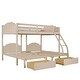 preview thumbnail 11 of 38, Simple Full Over Twin & Twin Triple Bunk Bed With Drawers and Guardrails
